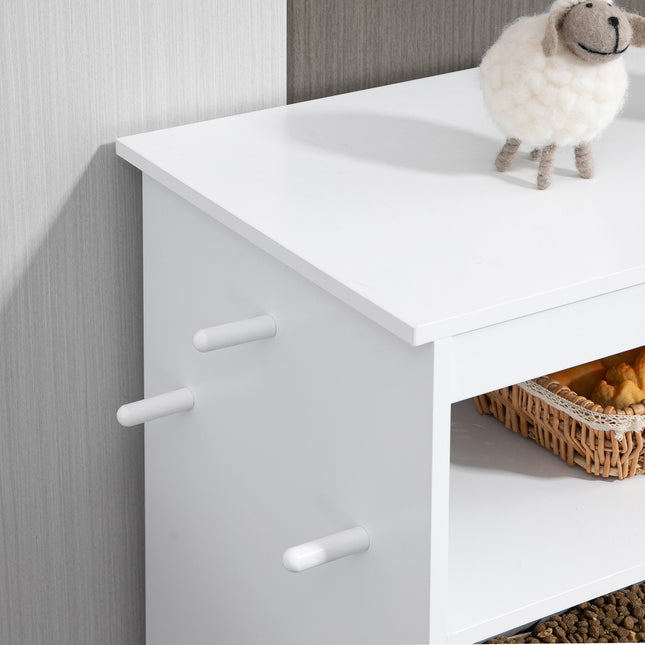 PAWROOM - Pet food cabinet with bowls and storage, 61 x 35.5 x 82 cm