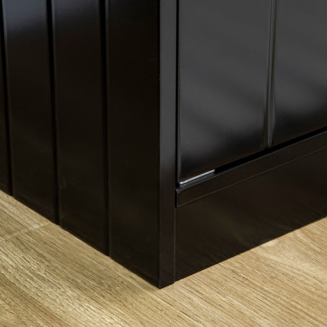 PAWROOM - Hundeskåler, forhøyet fôringsstasjon med 2 skåler i rustfritt stål, Hundeskålstativ med 44L lagringsplass, Magnetiske dører, Matskål, Vannskål for store hunder, Svart