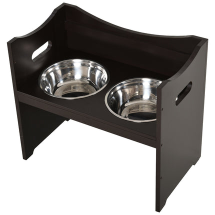 PAWROOM - Adjustable dog feeding station, stainless steel bowl, 54 cm