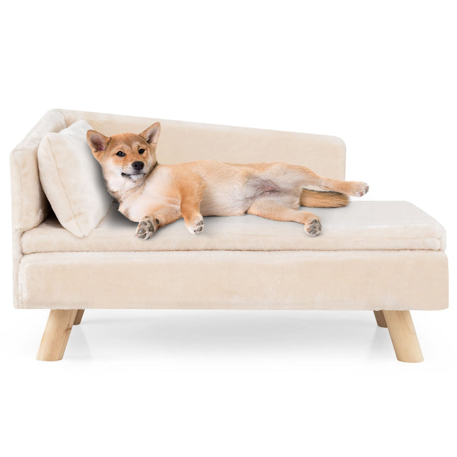 PAWROOM - Elevated Pet Sofa for Small & Medium Dogs, Cats, White