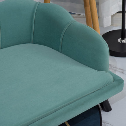 PAWROOM - Hundesofa Kjæledyrsofa Med Ryggstøtte Og Treben, Mykt Trekk, Kattesofa, Grønn, 98,5X60,5X35,5Cm