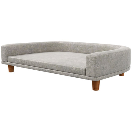 PAWROOM - Hundesofa, kjæledyrsofa Kattesofa med pute, hundeseng for store hunder, hundesofa med hevet design, hundestol med treben, grå, 98 x 67 x 25 cm