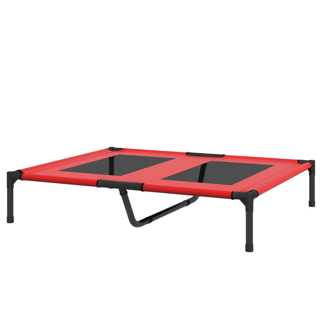 PAWROOM - Raised Outdoor Dog Bed - Breathable, Large, Red