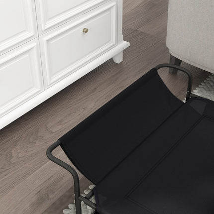 PAWROOM - Utendørs hundeseng, forhøyet hundeseng med pustende nettingtrekk, kjæledyrseng for små og mellomstore hunder Svart 91 x 69 x 29 cm