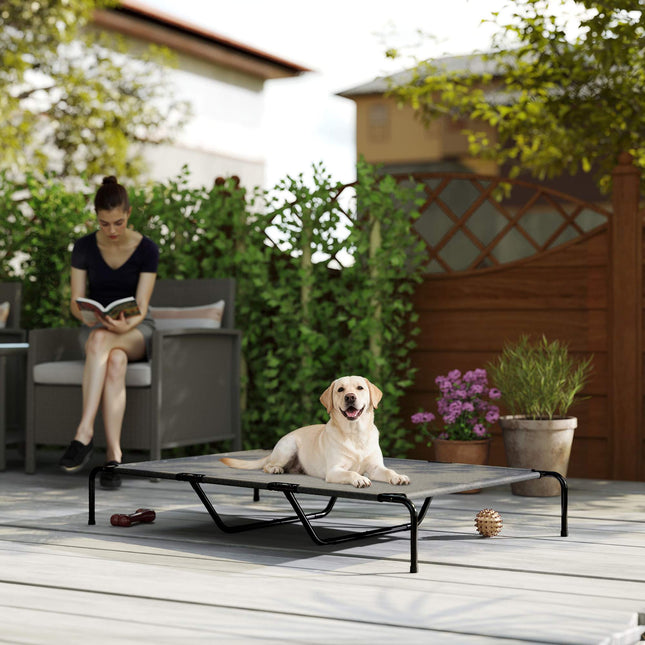 PAWROOM - Elevated Outdoor Dog Bed, Large, Breathable Mesh, 23cm High