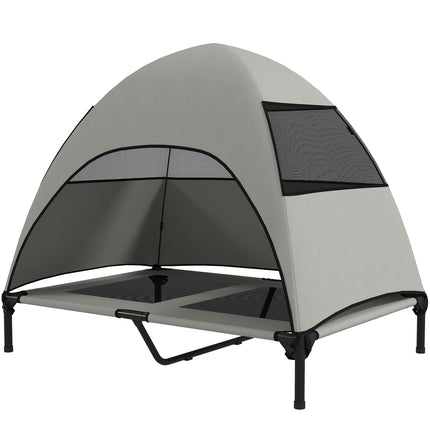 PAWROOM - Outdoor elevated dog bed with roof, cooling net, large