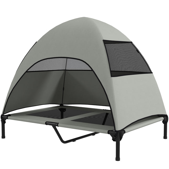 PAWROOM - Outdoor elevated dog bed with roof, cooling net, large