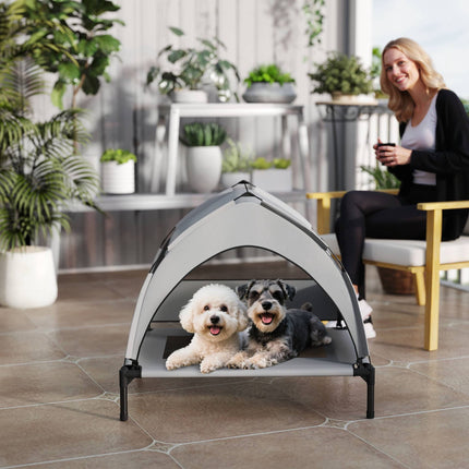 PAWROOM - Forhøyet hundeseng med baldakin, pustende netting, bærbar