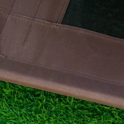 PAWROOM - Elevated outdoor dog bed with canopy, breathable fabric, coffee