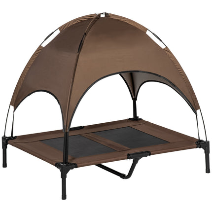 PAWROOM - Forhøyet Hundeseng Utendørs Kalesje Pustende Taft Stoff Kaffe 92X76X90Cm