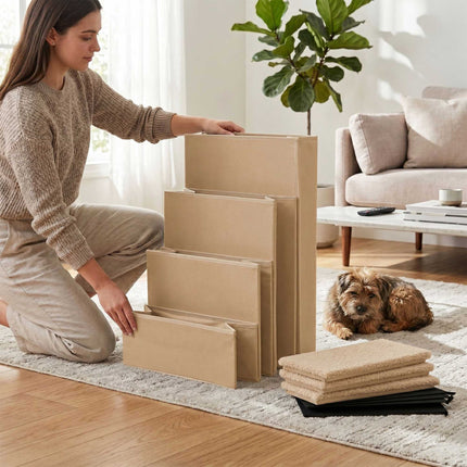 TASSORA - Sammenleggbare hundetrinn med oppbevaring, stor, beige