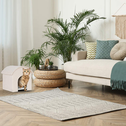 TASSORA - Beige kattegrop med skrapeoverflate