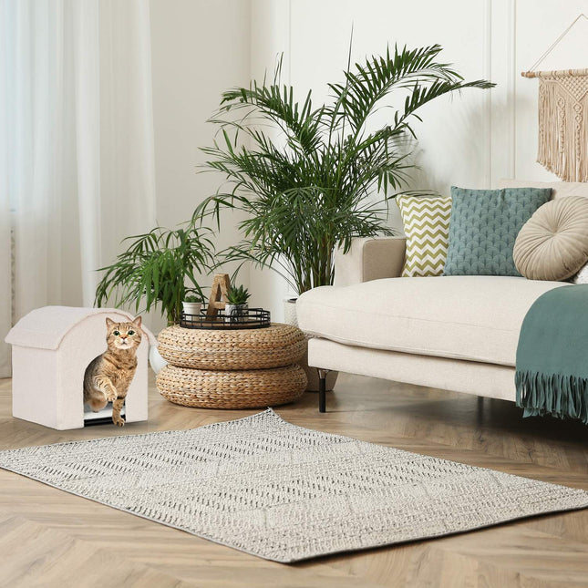 TASSORA - Beige kattegrop med skrapeoverflate