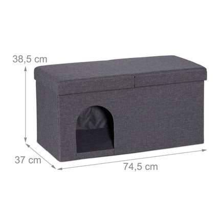 TASSORA - Cat Cave in Grey with Lid