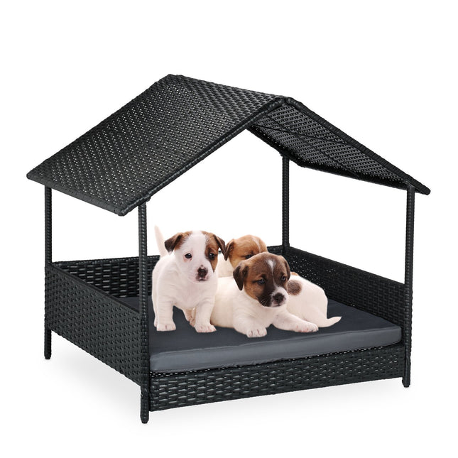 TASSORA - Outdoor Dog Bed with Canopy for Small & Medium Breeds