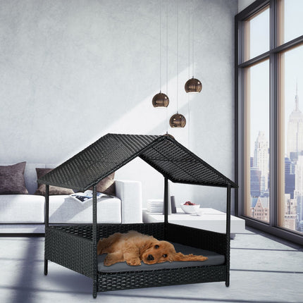 TASSORA - Outdoor Dog Bed with Canopy for Small & Medium Breeds
