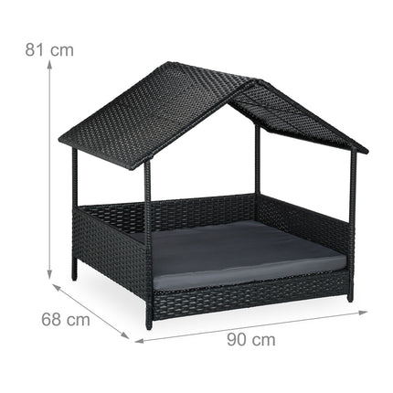 TASSORA - Outdoor Dog Bed with Canopy for Small & Medium Breeds