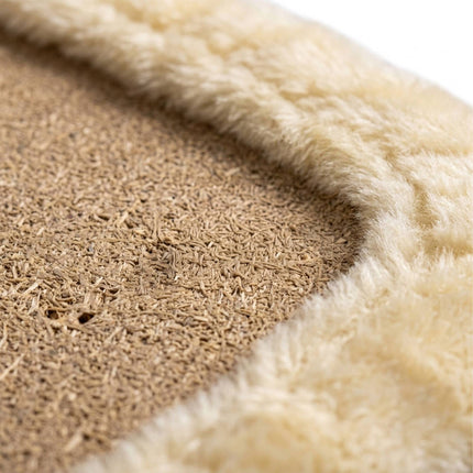 TASSORA - Dog Stairs, 3 Steps - Beige, Soft Plush Cover