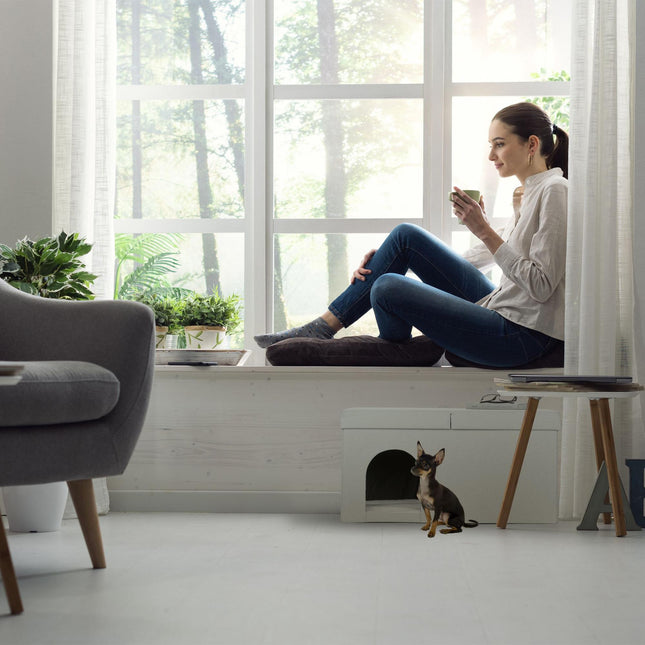 TASSORA - Katteskinn i beige med lokk