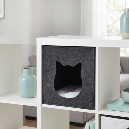TASSORA - Felt Cat Cave Cube - Foldable, Includes Cushion