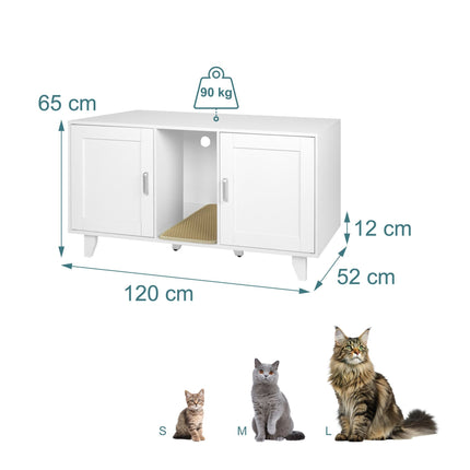 TASSORA - XXL Cat Litter Cabinet with Mat - Dual Compartment
