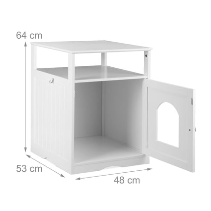 TASSORA - White cat cabinet with shelf