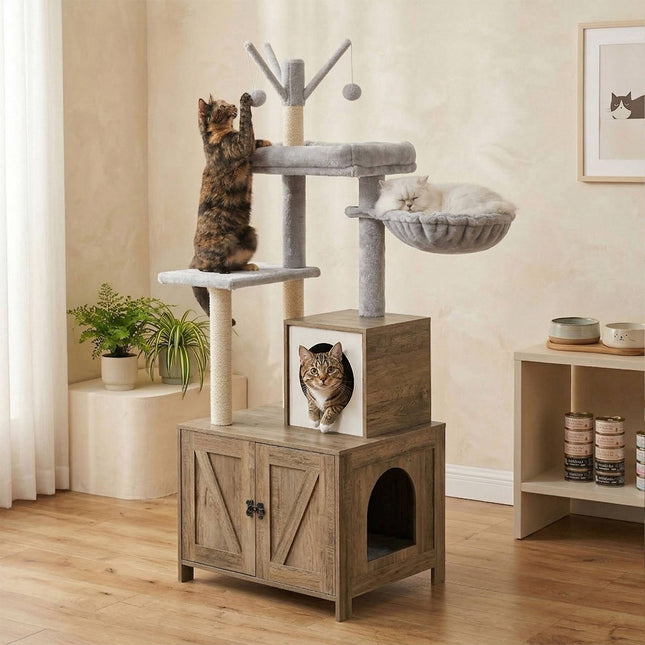 TASSORA - Kloetre med kattetoalett, 150 cm, sisalstolper