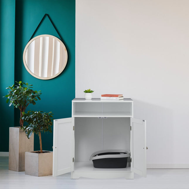 TASSORA - White cat cabinet for litter box