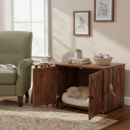 TASSORA - Cat Litter Cabinet with Side Entrance and Divider