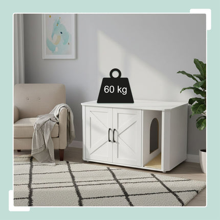 TASSORA - Cat Litter Cabinet with Mat - Wood-Effect, Multi-Use