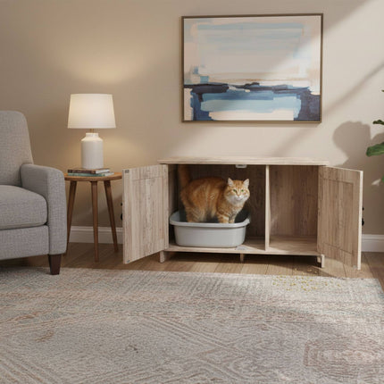 TASSORA - Cat Cabinet with Litter Tray Hideaway and Ventilation