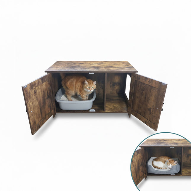 TASSORA - Cat Cabinet with Litter Tray Hideaway and Ventilation