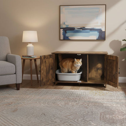 TASSORA - Cat Cabinet with Litter Tray Hideaway and Ventilation