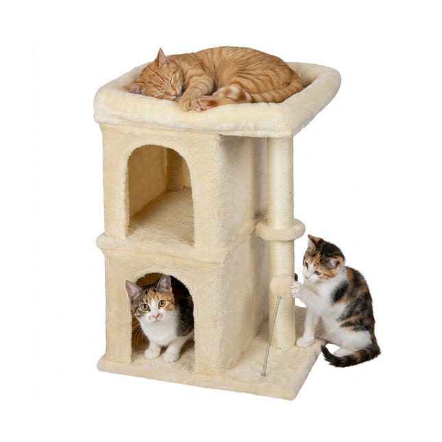 TASSORA - Klotre med 2 huler og seng, beige, 71 cm