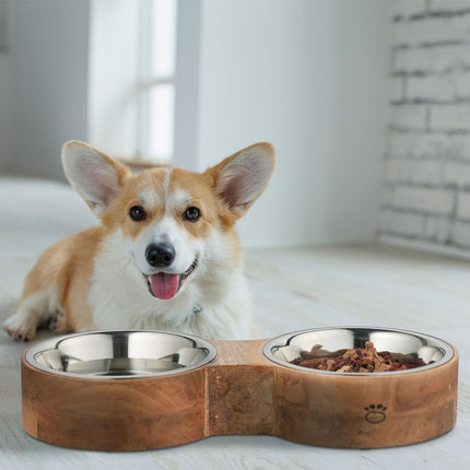 TASSORA - Dog bowl bar with 2 bowls