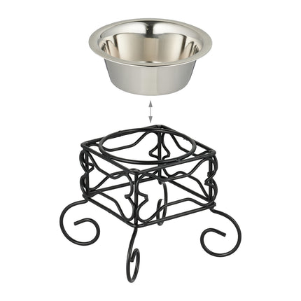 TASSORA - Raised Dog Bowl Stand, 300 ml, Stainless Steel