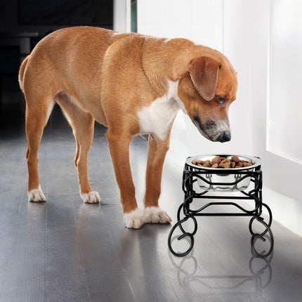TASSORA - Raised Dog Bowl Stand, 300 ml, Stainless Steel
