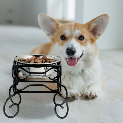 TASSORA - Raised Dog Bowl Stand, 300 ml, Stainless Steel